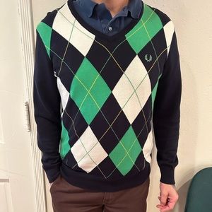 Fred Perry V neck sweater. For reference I'm 5' 10''